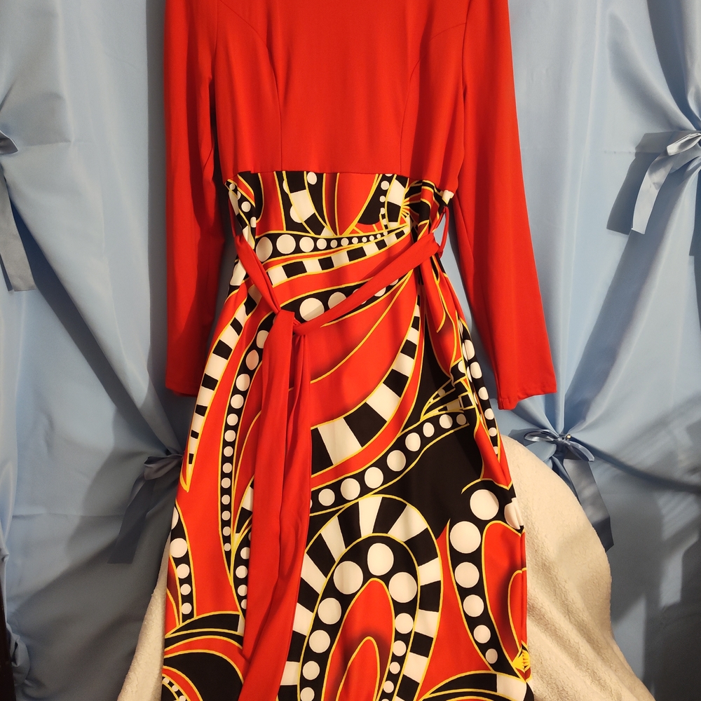 SHEIN Red and Gold Embellished Fit and Flare Maxi Dress